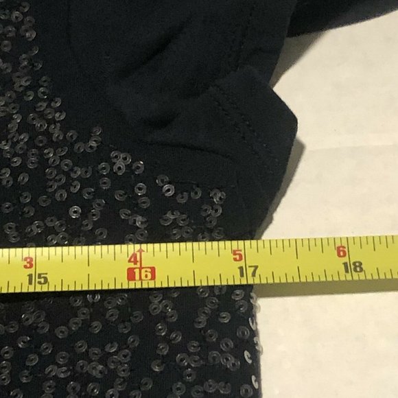 2013 Banana Republic Women's Short Sleeved Shirt Black Sequins Size Small - Picture 10 of 11